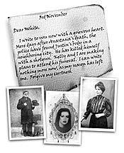 A letter from Byron to Mr. White; doctored photographs of Justin, Kelly, and Anastasia